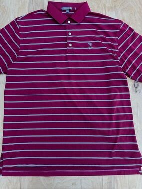 Red and White Striped Peter Millar Polo
